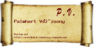 Palmhert Vázsony névjegykártya